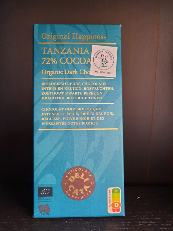 Čokolada Tanzanija 72% cacao 100g