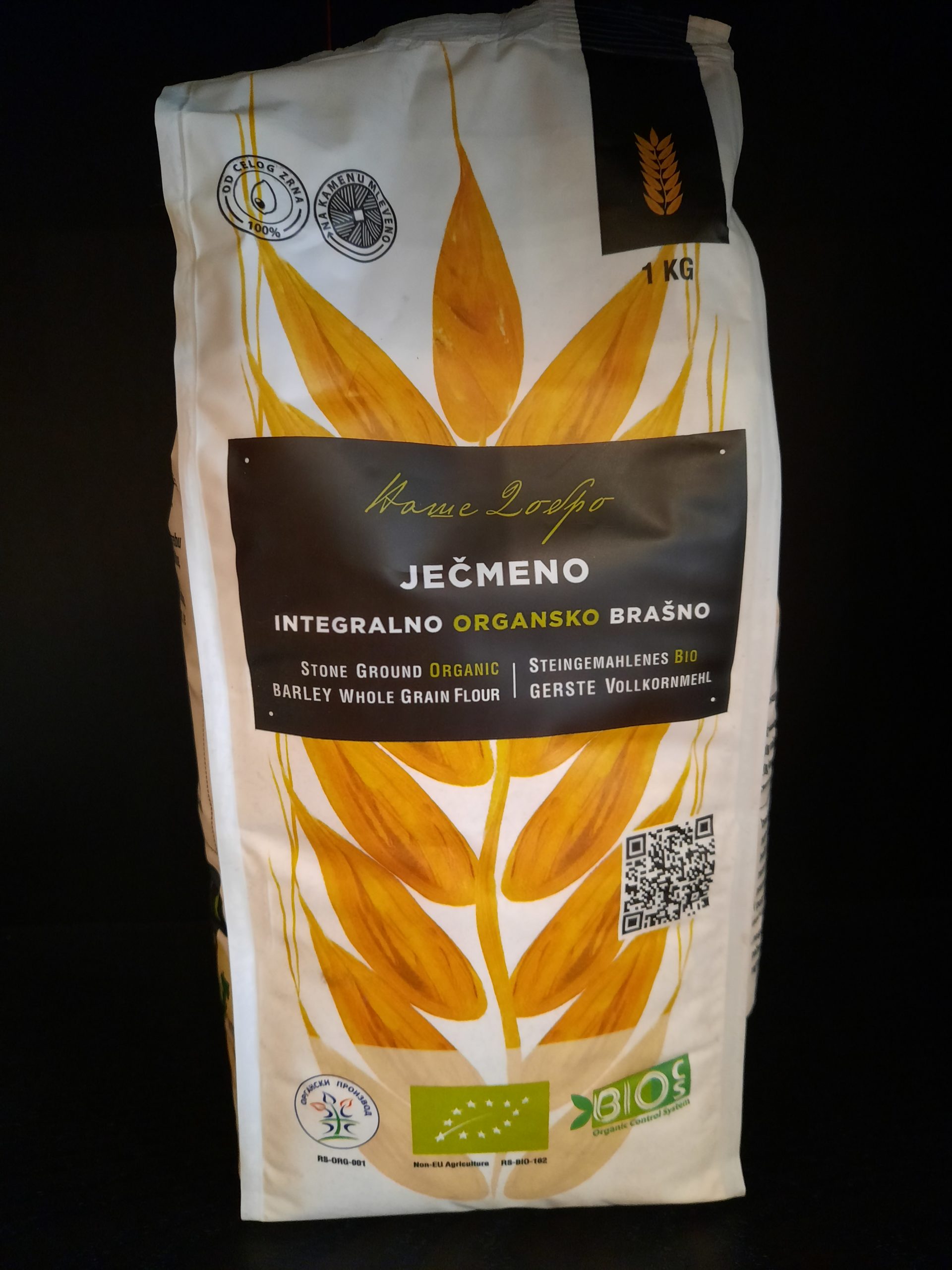 Ječmeno integralno brašno 1kg - organik Ecoagri